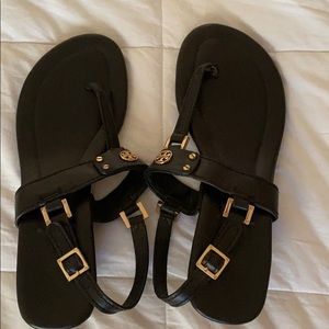 Tory Burch Sandals (black and gold)